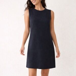 Vince 100% Silk Sleeveless Shift Dress Charcoal Minimalist S